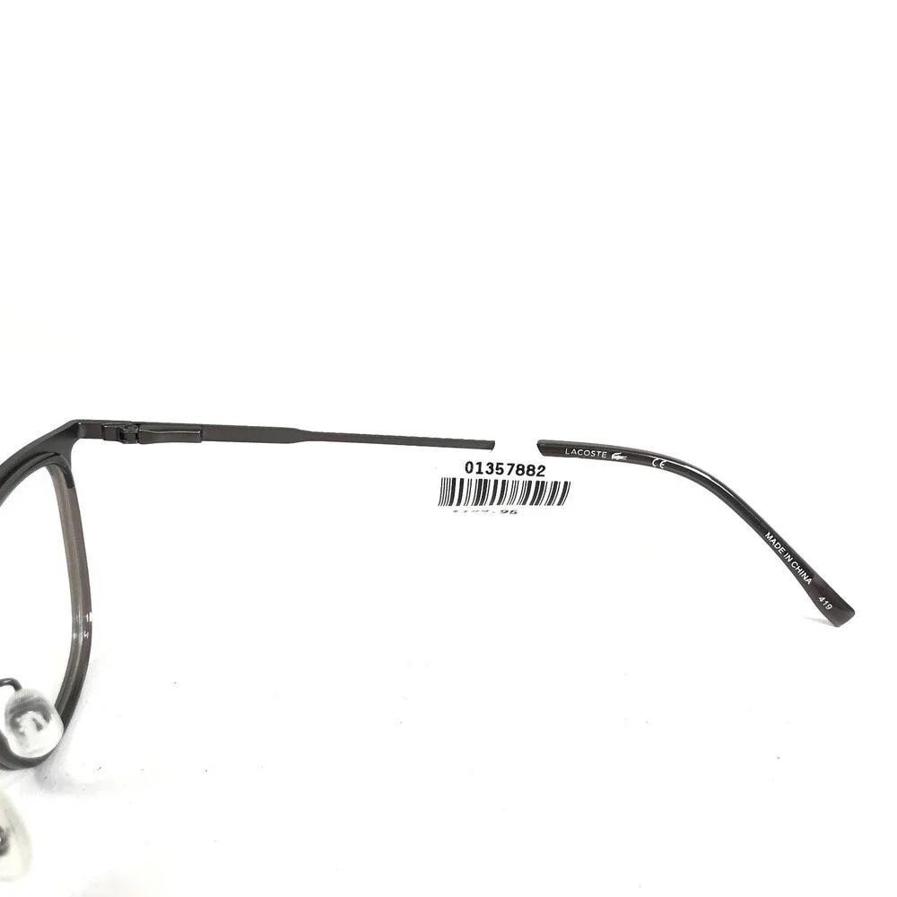 Lacoste Eyeglasses Frames L2264 024 Gunmetal Clear Brown Square 49-21-145